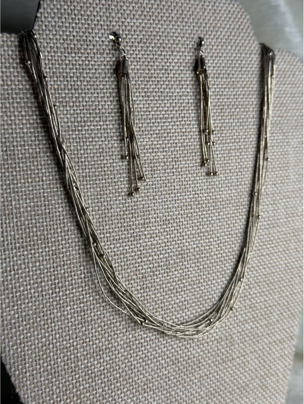 RETIRED VINTAGE SILPADA LIQUID SILVER SET P0799 Earrings & N0800 Necklace Boho